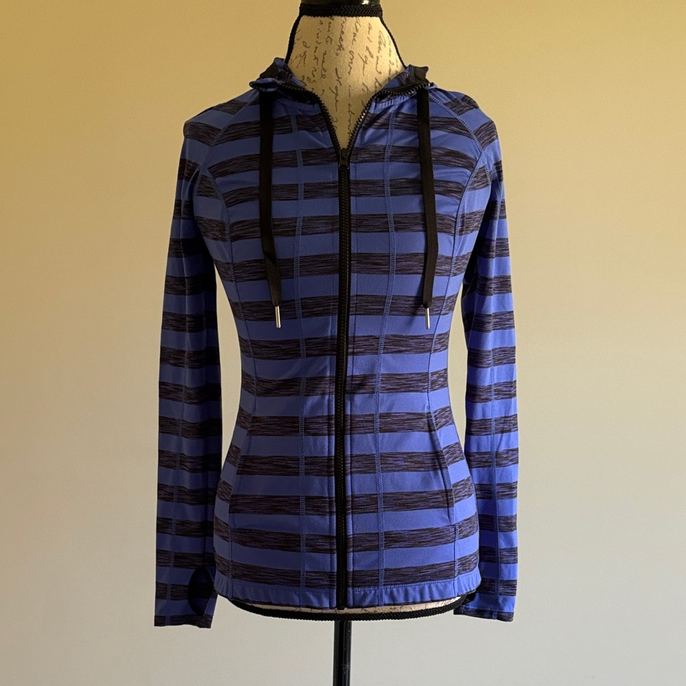 Lukka striped full-zip hoodie activewear jacket